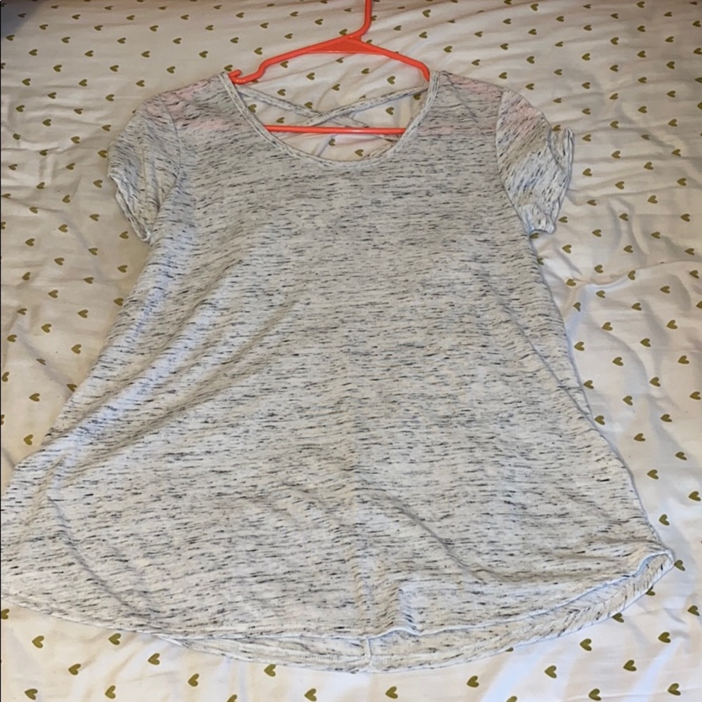 White t shirt with black design